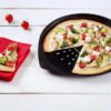 Tavă pizza rotunda cu gauri si maner 30cm