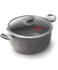 Regina di Pietra Cratiță 6 litri cu capac de sticlă, 26cm inductie