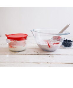 Cana gradata din sticla termorezistenta cu capac, 1L , Pyrex 6 Clip 18