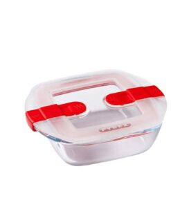 Cook & Heat Recipient de sticlă cu capac patentat, sigur pentru cuptorul cu microunde