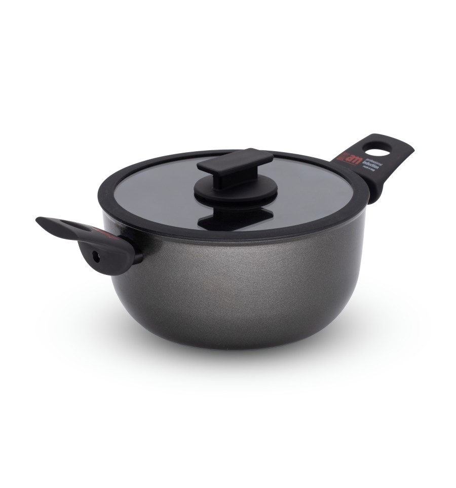 Cratita inalta cu capac, Fortezza cu protectie Shield, inductie - 22cm