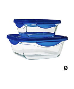 Cook&Go Recipient pătrat de depozitare din sticlă cu capac, Pyrex 14 Clip 8 1