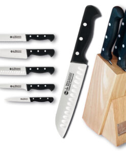 Set 5 buc cutite linea Gold cu suport lemn masiv