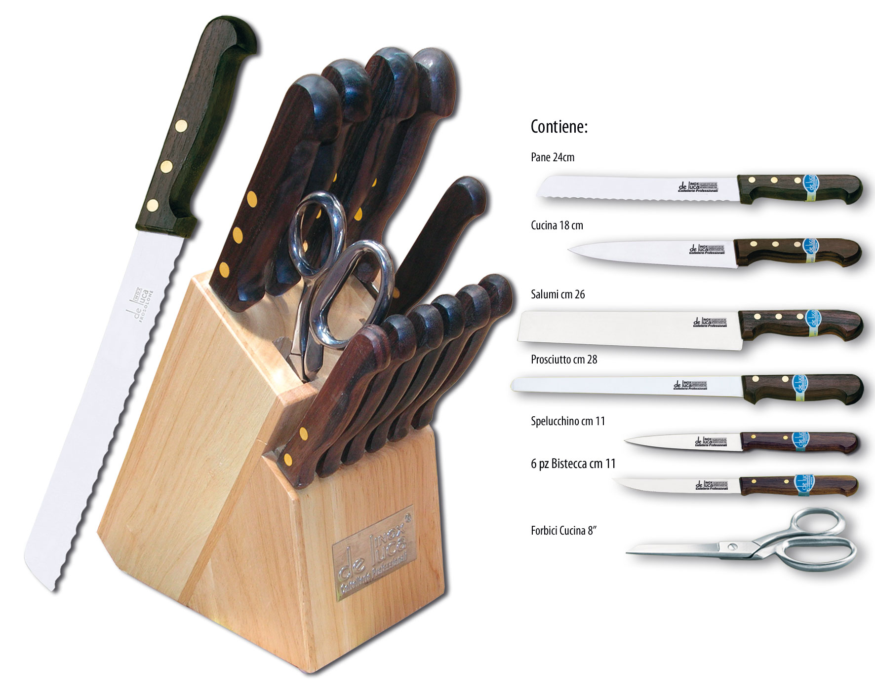 Set 12 buc cutite cu maner lemn palisandru cu suport lemn masiv 1 1350